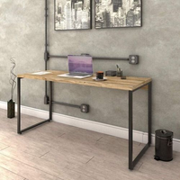 Escrivaninha Mesa Escritório Diretor Estilo Kuadra 150cm Industrial Carvalho Carvalho