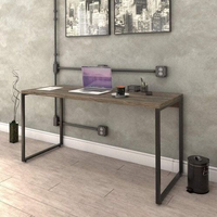 Escrivaninha Mesa Escritório Diretor Estilo Kuadra 150cm Industrial Carvalho Dark Carvalho Dark