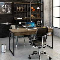 Escrivaninha Mesa Escritório Kuadra 2 Gavetas 150cm Industrial Carvalho Dark Carvalho Dark