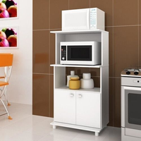 Balcão para Cozinha 2 Portas 2 Nichos para Forno e Microondas Bl3301 Branco