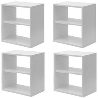 Kit Infantil 4 Nichos Cubo com Prateleira Lema Kit Cubos Baby Espresso Móveis Branco