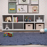 Nicho Organizador Infantil 8 Compartimentos Madeira Branco 135.5cm Branco