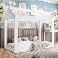 Cama Montessoriana Infantil 160cm Casinha Montessoriana Crystal Branco Branco