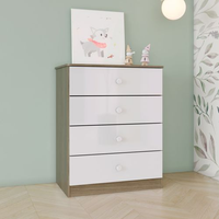 Cômoda Infantil 4 Gavetas Sonho Encantado Espresso Móveis Rústico/Branco