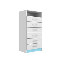 Cômoda Rack para Quarto Infantil 6 Gavetas 1 Nicho Maxi Branco/Azul
