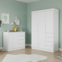 Quarto Infantil com Guarda Roupas e Cômoda Eloá Phoenix Baby Branco