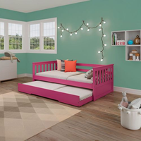 Bicama Infantil Mission em Madeira Maciça/MDF Rosa