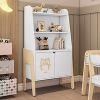 Estante Infantil 3 Prateleiras e 2 Portas Corujinha Casatema Branco/Natural