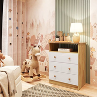 Cômoda Infantil 3 Gavetas 100% Mdf Smim New Branco Brilho/Amêndoa