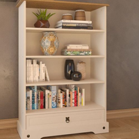 Estante Baixa 119,5x82,5cm 1 Gaveta Smile Creme/Carvalho