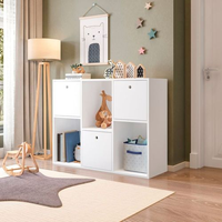Organizador Estante para Quarto Infantil com 3 Caixas e 3 Nichos 74x30cm Mia Branco
