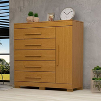 Cômoda 1 Porta 5 Gavetas 100% MDF 120cm Miosótis Espresso Móveis Cinamomo