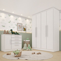 Conjunto Infantil com Guarda-Roupa e Cômoda Harmonia Espresso Móveis Neve