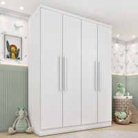 Guarda-roupa Infantil 4 Portas 2 Gavetas 133cm Harmonia Espresso Móveis Neve