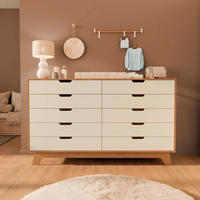 Cômoda para Quarto Infantil 10 Gavetas 100% Mdf Alice Yescasa Off White / Castanho