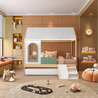 Bicama Infantil Casinha com Led, Janela e Escadinha New Garden Casatema Verde/Natural