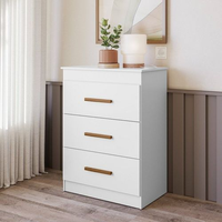 Cômoda Ternura Flex para Quarto Infantil 3 Gavetas Branco/Nature