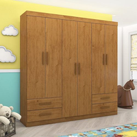 Guarda-roupa 6 Portas 4 Gavetas Infantil Perola Cinamomo