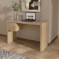 Escrivaninha Mesa Escritório Me4123 2 Gavetas 117cm Amendoa Amendoa