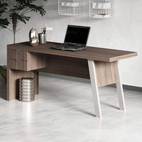 Escrivaninha Mesa Escritório Me4122 2 Gavetas 163cm Carvalho E Fendi Carvalho/Fendi