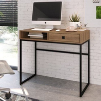 Escrivaninha Mesa Escritório 1 Gaveta 1 Nicho 91cm Industrial Mel Mel