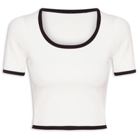 Blusa Feminina Cropped Rib - Preto