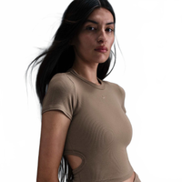 Camiseta Feminina Sportswear Chill Knit Cropped - Preto