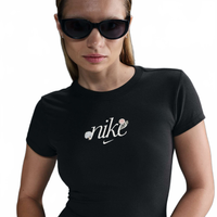 Camiseta Feminina Sportswear Chill Knit Cropped - Preto
