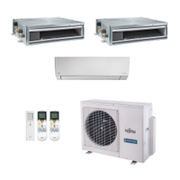 Ar-Condicionado Multi Split Inverter Fujitsu 23.000 (1x Evap HW 7.000 + 2x Evap Duto 9.000) Quente/Frio 220V
