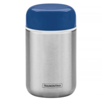 Pote Térmico Tramontina Em Aço Inox Com Tampa Azul 8,8cm 400ml