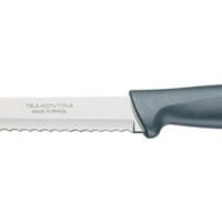 Faca Para Pão Tramontina Plenus 7" Inox Polipropileno Cinza