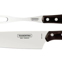 Jogo Trinchante Tramontina Churrasco Polywood Castanho 2 Peças