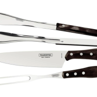 Jogo De Churrasco Tramontina Polywood Castanho 3 Peças