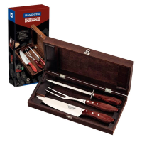 Conjunto Para Churrasco Polywood Vermelho Com Estojo 4 Peças