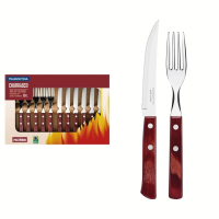 Jogo De Churrasco Tramontina Polywood Vermelho 12 Peças
