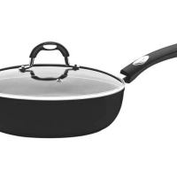 Frigideira Funda Tramontina Mônaco Induction Starflon Premium Preto Com Tampa 24cm