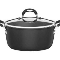 Caçarola Tramontina Mônaco Induction Com Revestimento Antiaderente Starflon Premium Preto Com Tampa 22cm