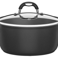 Caçarola Tramontina Mônaco Induction Com Revestimento Antiaderente Starflon Premium Preto Com Tampa 28cm