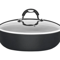 Arrozeira Tramontina Mônaco Induction Em Alumínio Antiaderente Starflon Premium Preto Com Tampa 28cm