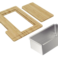 Kit Para Cubas Quadrum Tramontina Design Collection Com Tábua Em Madeira 42x40cm Tábua Auxiliar E Cesto Coador Em Inox