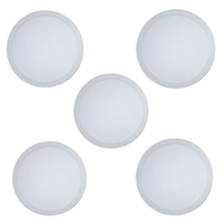 Kit 5 Painéis Plafon LED de Sobrepor 29,4 cm Modaza Redondo 24W, Branco 6500K