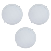 Kit 3 Painéis Plafon LED de Embutir 29,7 cm Modaza Redondo 24W, Branco 6500K