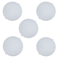 Kit 5 Painéis Plafon LED de Embutir 29,7 cm Modaza Redondo 24W, Branco 6500K