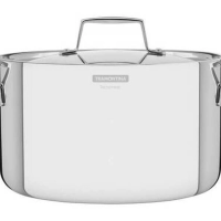 Caçarola Funda Tramontina Grano 24cm Em Aço Inox Com Corpo Triplo