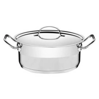 Caçarola Rasa Tramontina Professional 16cm Em Aço Inox Com Detalhe Satinado