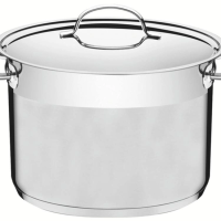 Caldeirão Tramontina Professional 28cm Em Aço Inox Com Tampa Plana Detalhe Satinado