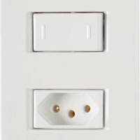 Conjunto 4x2 1 Interruptor Paralelo 10 A 250 V 1 Tomada 2P+T 20 A 250 V Tramontina Liz
