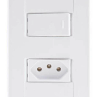 Conjunto 4x2 1 Interruptor Simples 10 A 250 V 1 Tomada 2P+T 20 A 250 V Tramontina Tablet