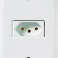 Conjunto 4x2 Com 1 Tomada 2P+T 10 A 250 V Tramontina Lux2 Branco