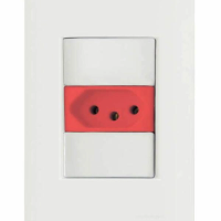 Conjunto 4x2 1 Tomada 2P+T 20 A 250 V Tramontina Giz Vermelho E Branco